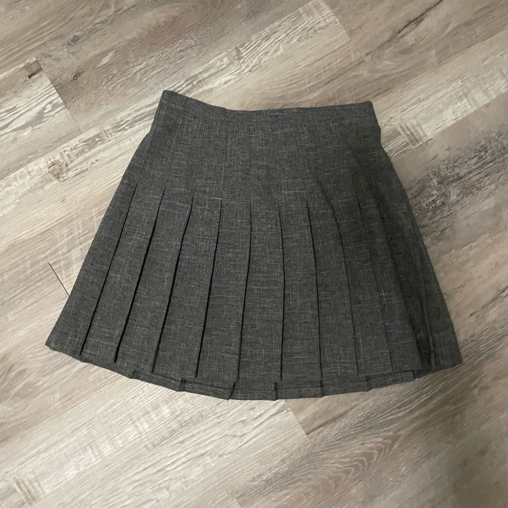 Vintage Grey Pleated Skirt